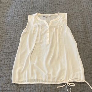 Like new XSP sheer cream Ann Taylor Loft sleeveless blouse